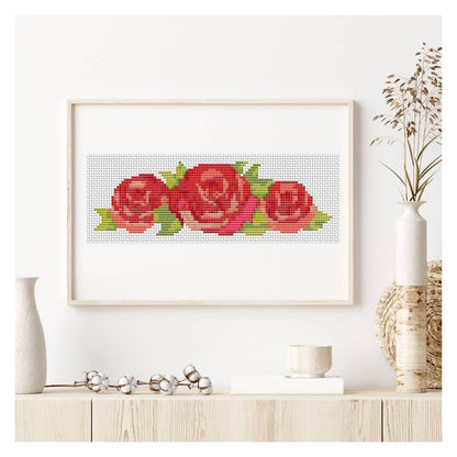 A Trio of Red Roses Counted Cross Stitch Kit | The Art of Stitch