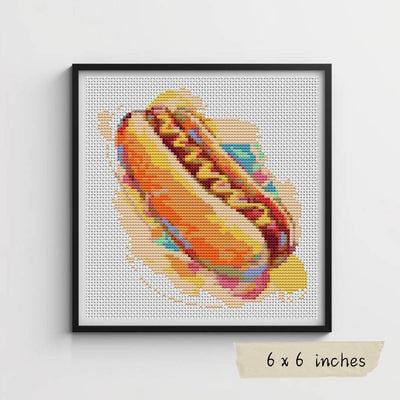 Relish the Hot Dog Cross Stitch Pattern