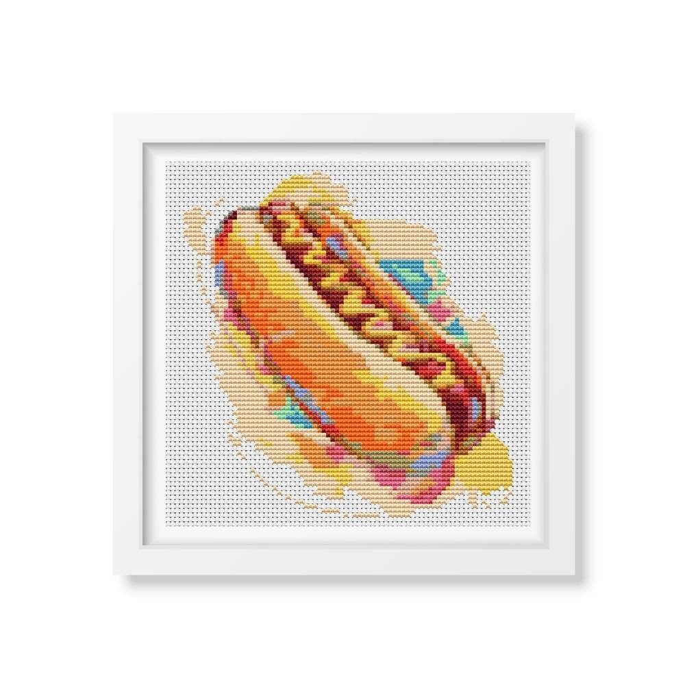 Relish the Hot Dog Cross Stitch Pattern | The Art of Stitch