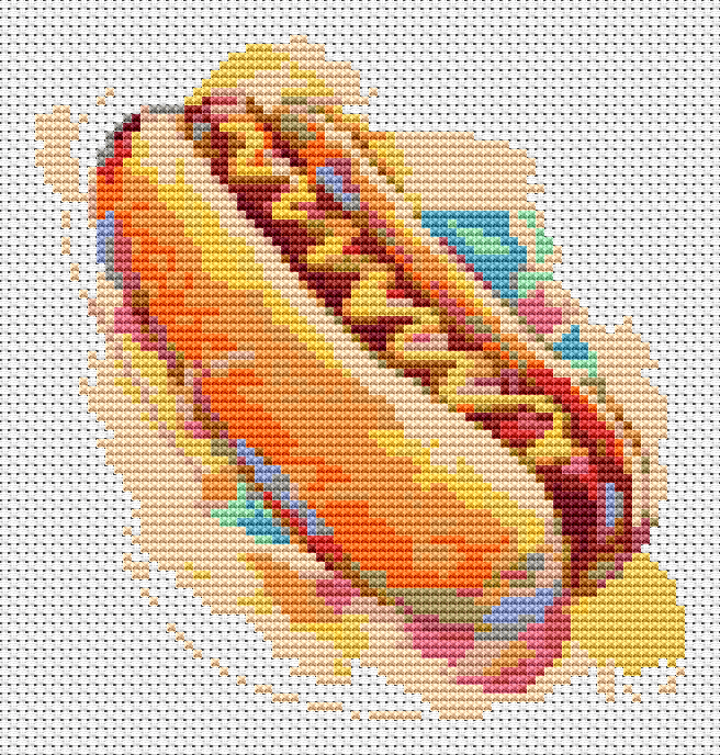Relish the Hot Dog Petite Cross Stitch Pattern | Easy Snack Art – The ...