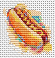 Relish the Hot Dog Cross Stitch Pattern by The Art of Stitch