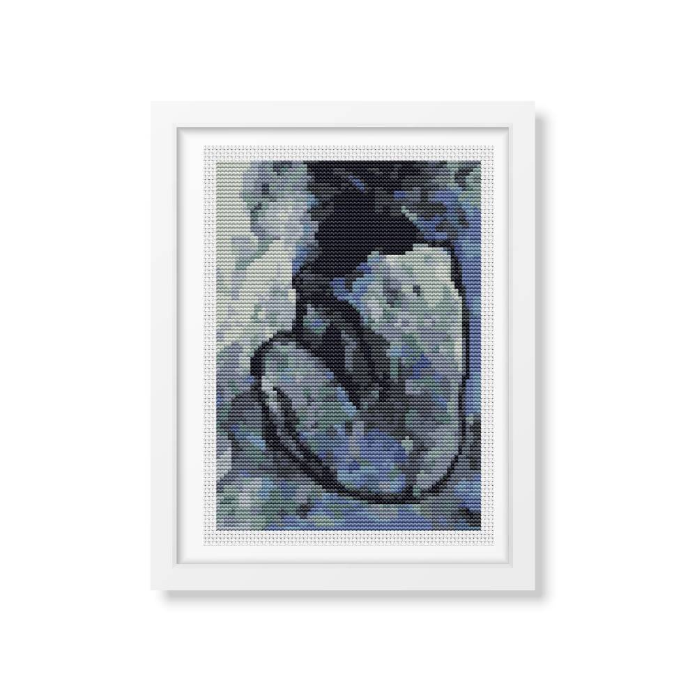 Blue Nude Mini Cross Stitch Pattern | Pablo Picasso