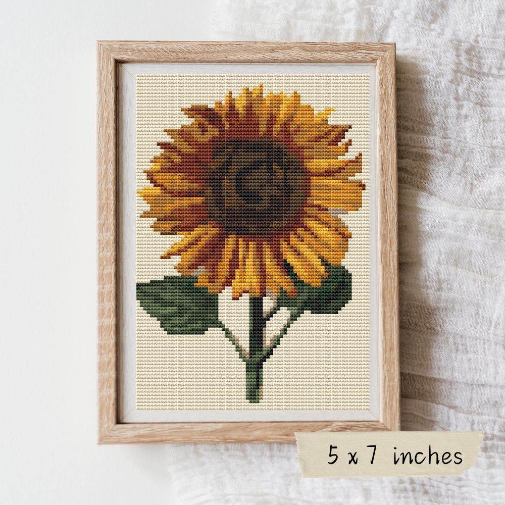 Sunflower Mini Cross Stitch Pattern by Daniel Froeschl