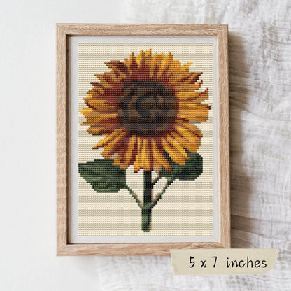 Sunflower Mini Cross Stitch Pattern by Daniel Froeschl