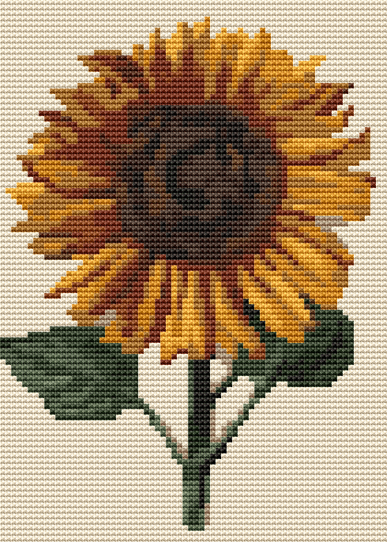 Sunflower Mini Cross Stitch Pattern by Daniel Froeschl