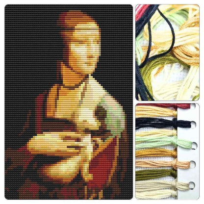 Lady with an Ermine Mini Cross Stitch Kit