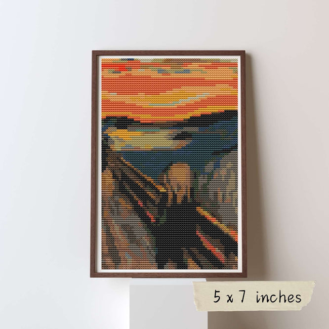 The Scream Mini Cross Stitch Kit