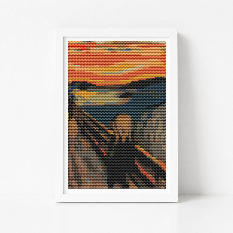 The Scream Mini Cross Stitch Pattern