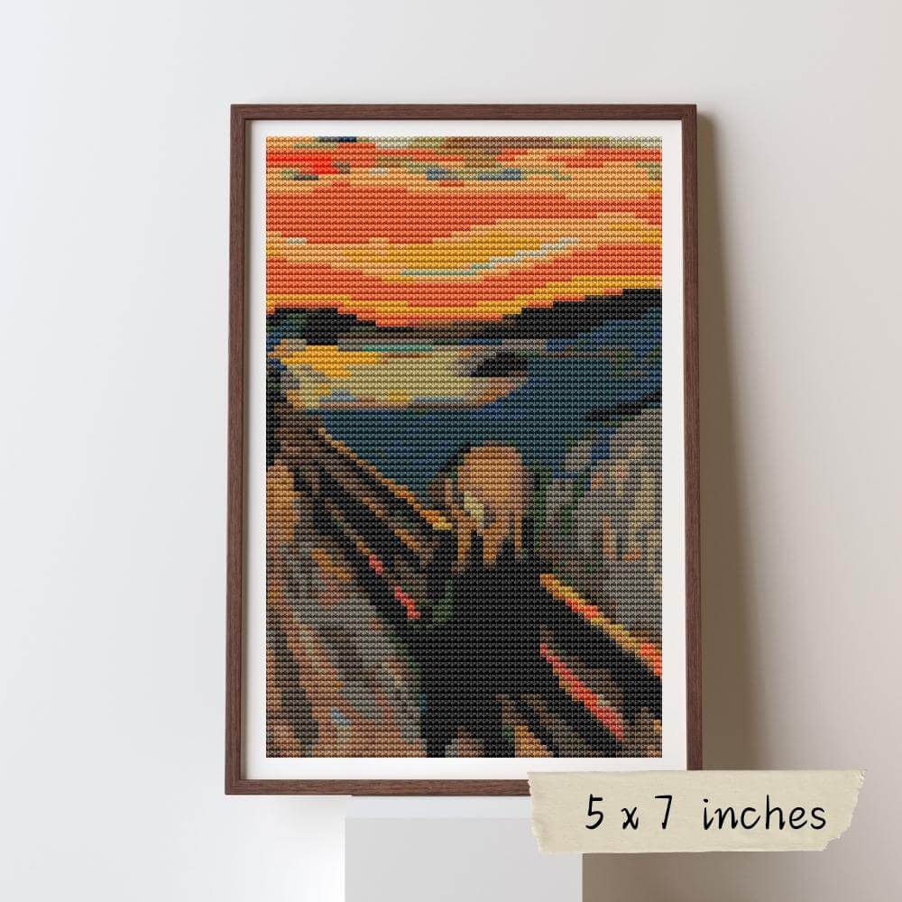 The Scream Mini Cross Stitch Pattern