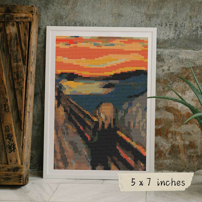 The Scream Mini Cross Stitch Pattern