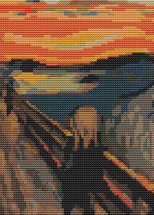 The Scream Mini Cross Stitch Kit