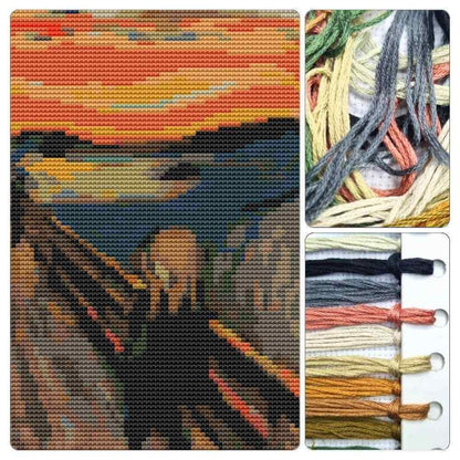 The Scream Mini Cross Stitch Kit