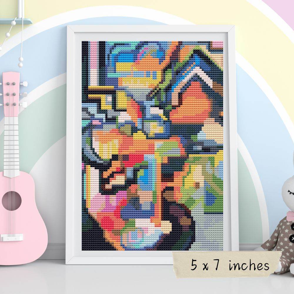 Colored Composition Homage Mini Cross Stitch Pattern by August Macke