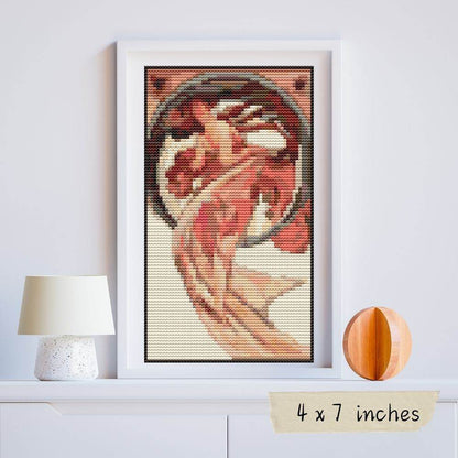 Dance Mini Cross Stitch Pattern by Alphonse Mucha