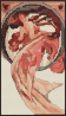Dance Mini Cross Stitch Pattern by Alphonse Mucha