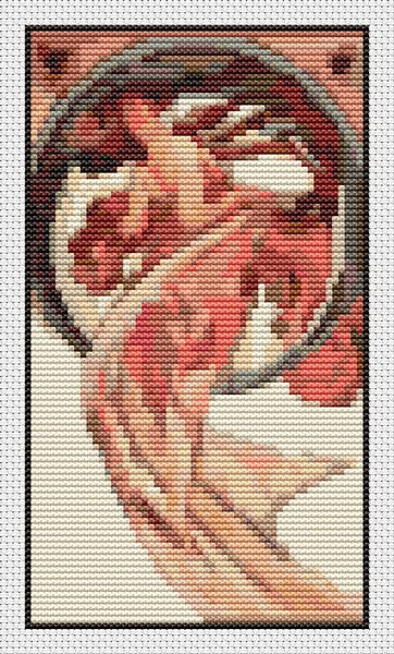 Dance Mini Counted Cross Stitch Pattern | Alphonse Mucha