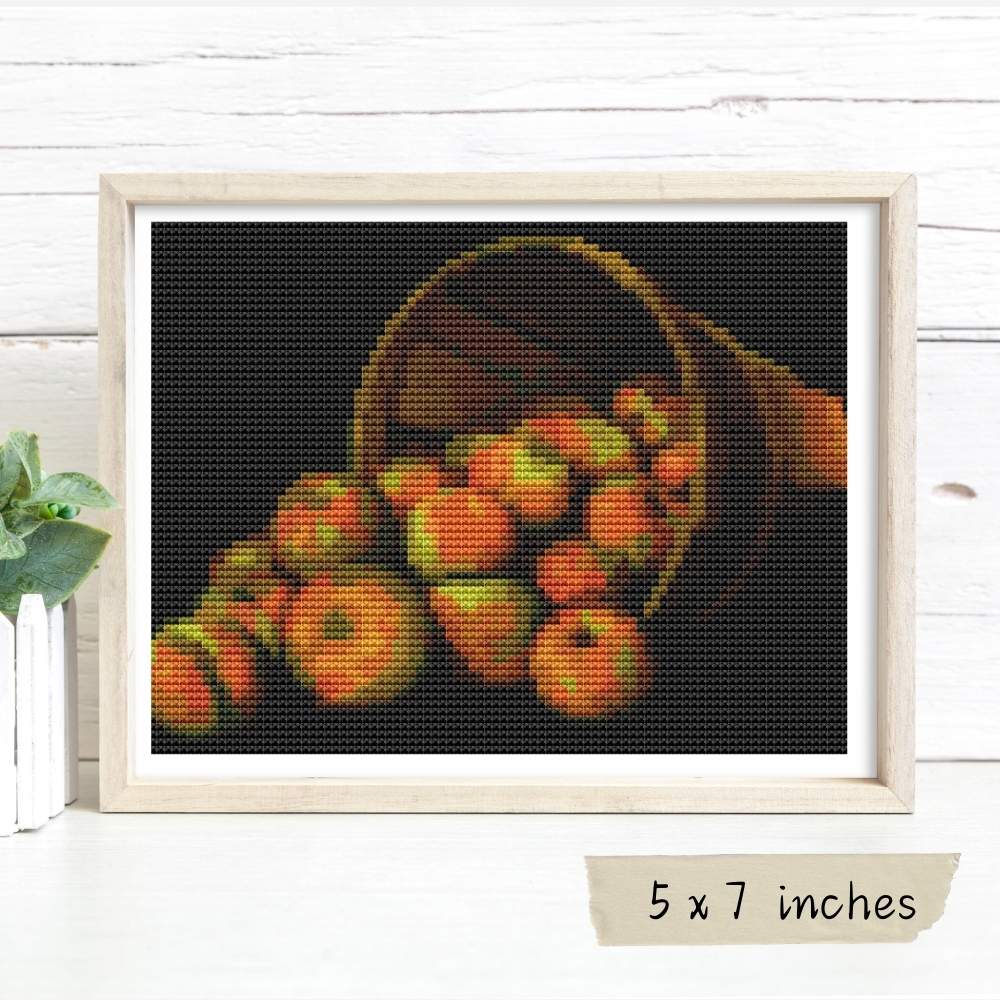 Basket of Apples Mini Cross Stitch Kit