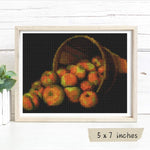 Basket of Apples Mini Cross Stitch Pattern