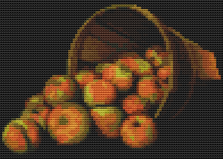 Basket of Apples Mini Cross Stitch Pattern by Levi Wells Prentice