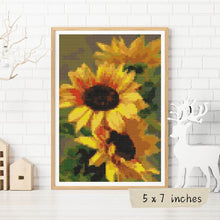 Sunflowers Mini Cross Stitch Pattern