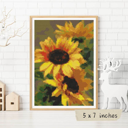 Sunflowers Mini Cross Stitch Pattern