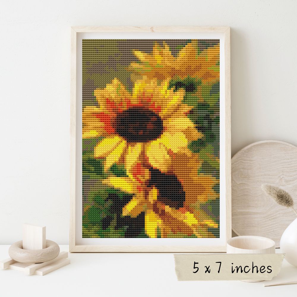 Sunflowers Mini Cross Stitch Kit | Catharina Klein