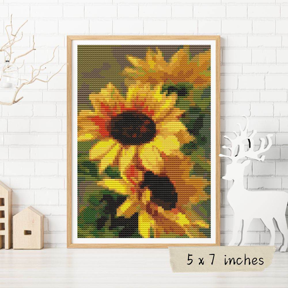 Sunflowers Mini Cross Stitch Pattern by Catharina Klein