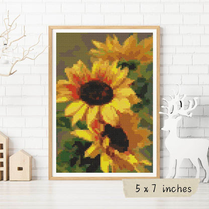 Sunflowers Mini Cross Stitch Pattern by Catharina Klein