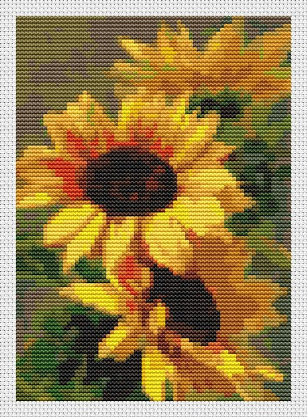 Sunflowers Mini Counted Cross Stitch Kit | Catharina Klein