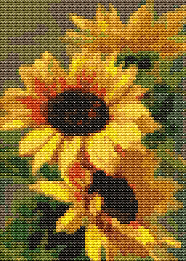 Sunflowers Mini Cross Stitch Pattern by Catharina Klein