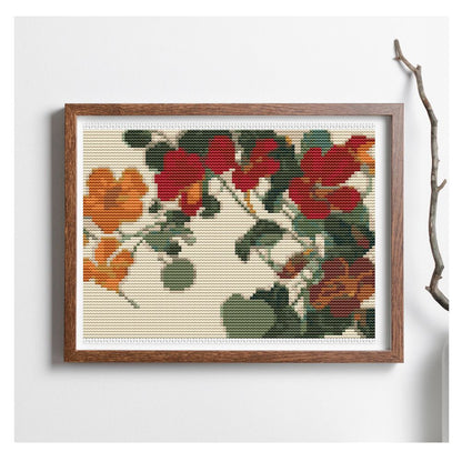 Nasturtium Mini Counted Cross Stitch Kit | Tanigami Konan