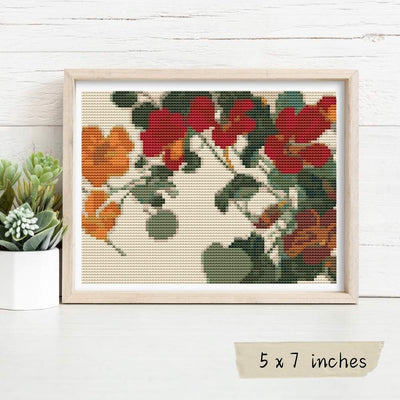Nasturtium Mini Cross Stitch Pattern