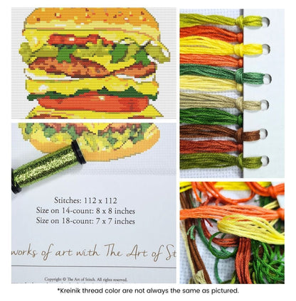 Scrumptious Burger Cross Stitch Kit | The Art of Stitch