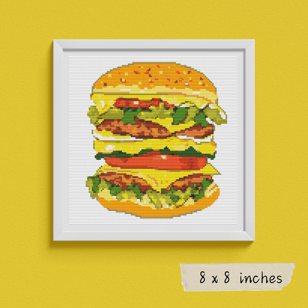 Scrumptious Burger Cross Stitch Pattern | The Art of Stitch