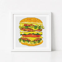 Scrumptious Burger Cross Stitch Pattern - Mini Cross Stitch Pattern - The Art of Stitch