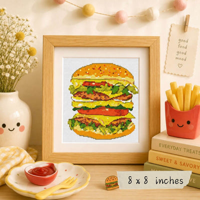 Scrumptious Burger Cross Stitch Pattern