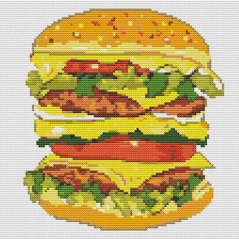 Scrumptious Burger Cross Stitch Kit | The Art of Stitch