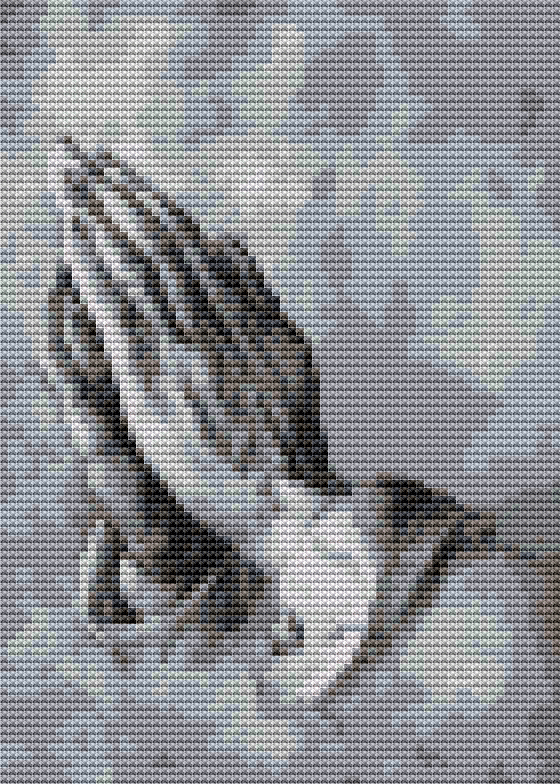 Praying Hands Mini Cross Stitch Pattern - Mini Cross Stitch Pattern - Albrecht Durer