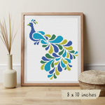 Abstract Peacock Cross Stitch Kit