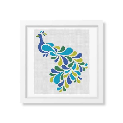 Abstract Peacock Counted Cross Stitch Kit | Lisa Fischer