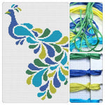 Abstract Peacock Cross Stitch Kit