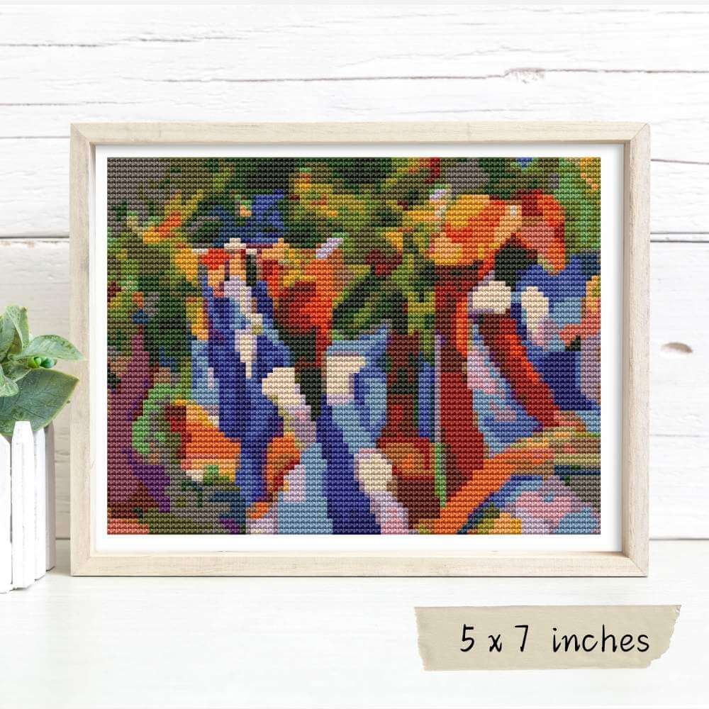 Girl Under the Trees Mini Cross Stitch Kit