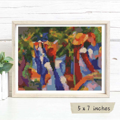 Girl Under the Trees Mini Cross Stitch Kit