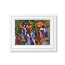 Girl Under the Trees Mini Counted Cross Stitch Kit | August Macke