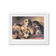 French Hounds Mini Counted Cross Stitch Kit | Benno Raffael Adams