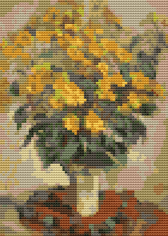 Jerusalem Artichokes Mini Cross Stitch Pattern by Claude Monet