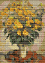 Jerusalem Artichokes Mini Cross Stitch Pattern by Claude Monet