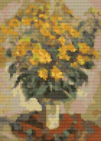 Jerusalem Artichokes Mini Cross Stitch Pattern by Claude Monet