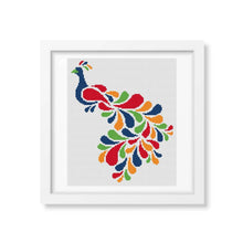 Abstract Peacock in Rainbow Counted Cross Stitch Kit | Lisa Fischer