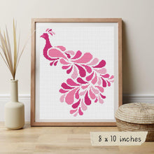 Abstract Peacock in Pink Cross Stitch Kit